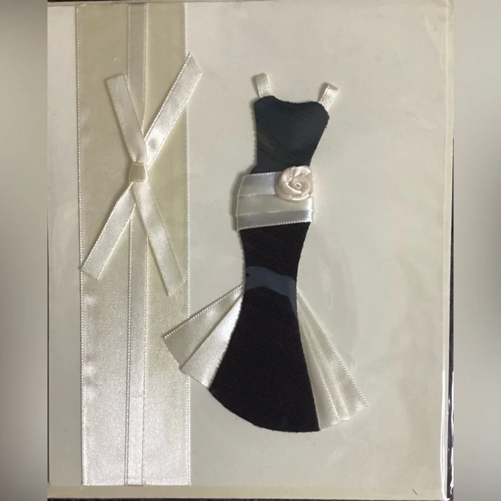 Elegant Wedding Invitation Set with Dress Design Set Of 3